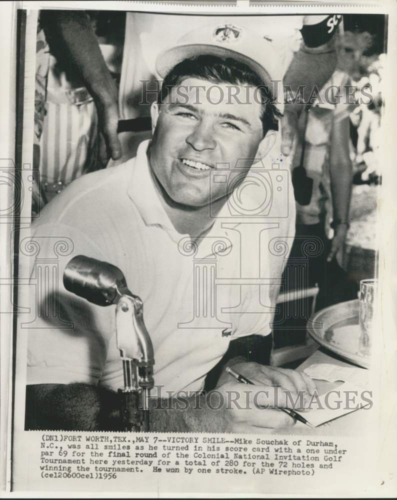 1956 Press Photo Mike Souchak, Colonial National Invitation Golf Tournament, TX- Historic Images