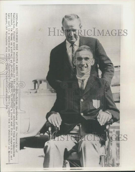 1964 Pole vaulter Brian Sternberg & father Harold, Helsinki, Finland-Historic Images