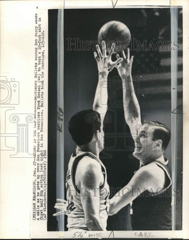1968 Press Photo Baltimore Bullets vs. San Francisco Warriors Basketball Game- Historic Images