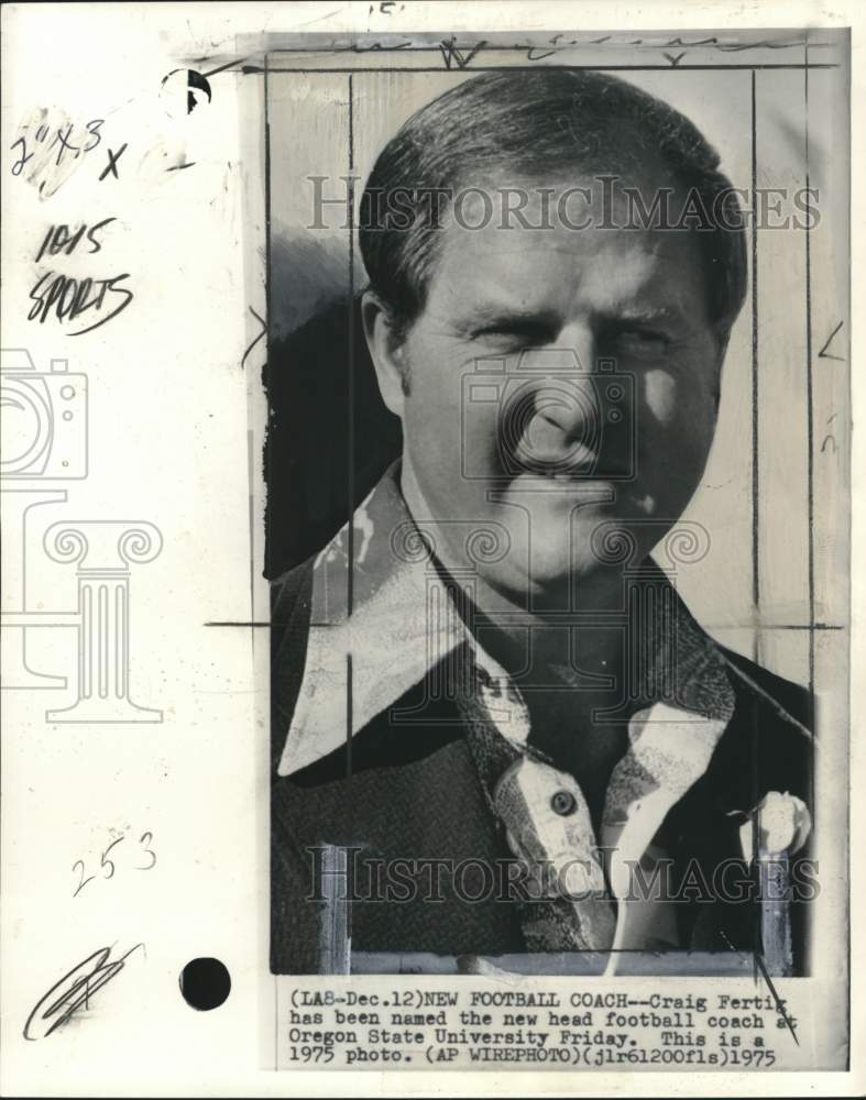 1975 Press Photo Oregon State University's football Craig Fertig - Historic Images