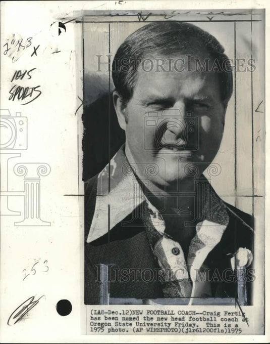 1975 Press Photo Oregon State University's football Craig Fertig - Historic Images