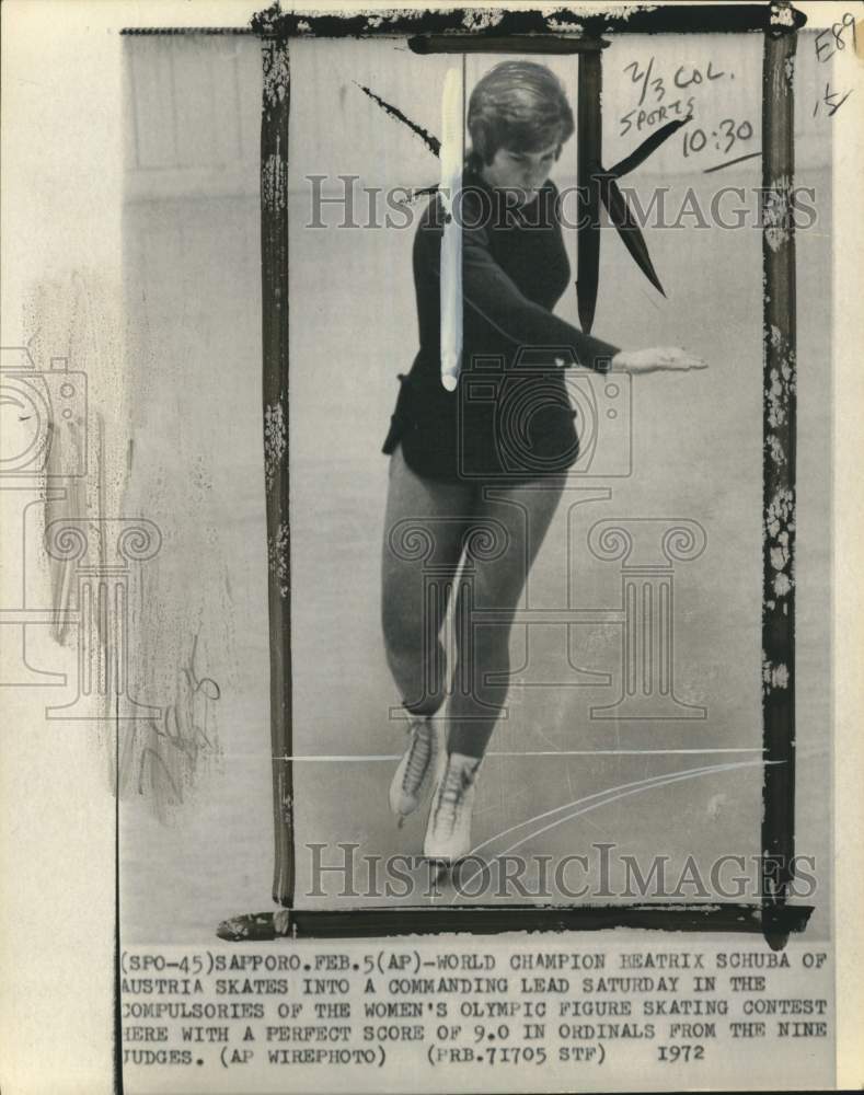 1972 Press Photo Olympic figure skater Beatrix Schuba, Sapporo, Japan- Historic Images