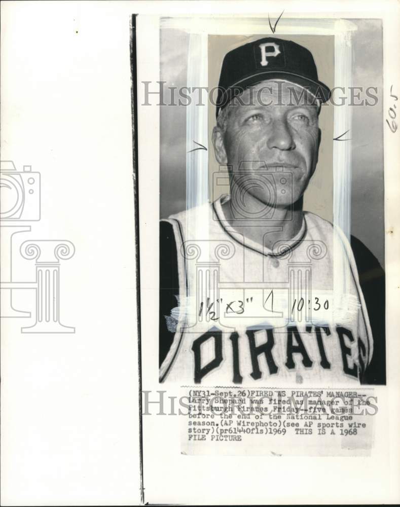 1968 Press Photo Larry Shepard, Pittsburgh Pirates Baseball Manager - pis02078 - Historic Images