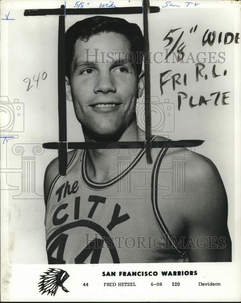 1968 Press Photo Fred Hetzel, San Francisco Warriors Basketball Player - Historic Images