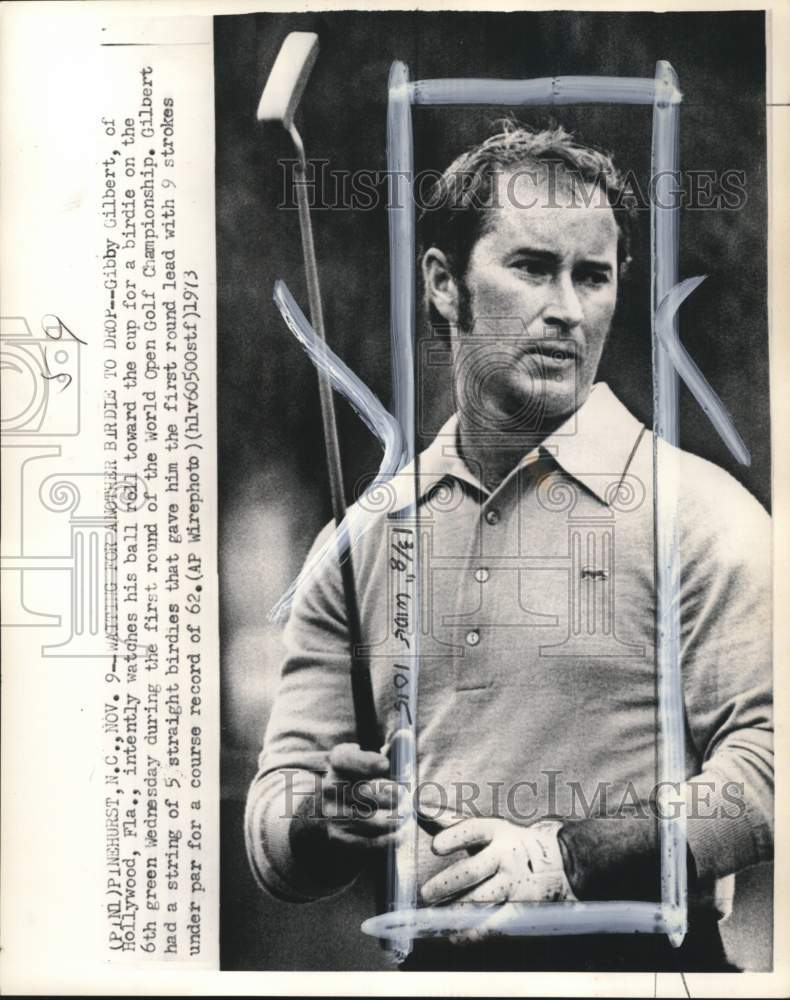 1973 Press Photo Gibby Gilbert Golfing at World Open Golf Championship - Historic Images