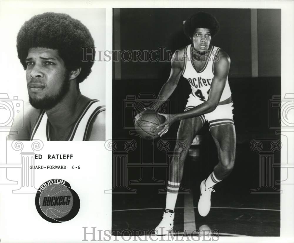 1973 Press Photo Ed Ratleff, Guard-Forward for Houston Rockets Basketball - Historic Images