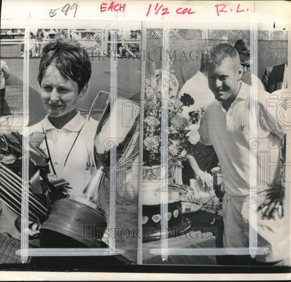 1966 Press Photo Cliff, Nancy Richey at National Clay Courts Tennis Championship - Historic Images