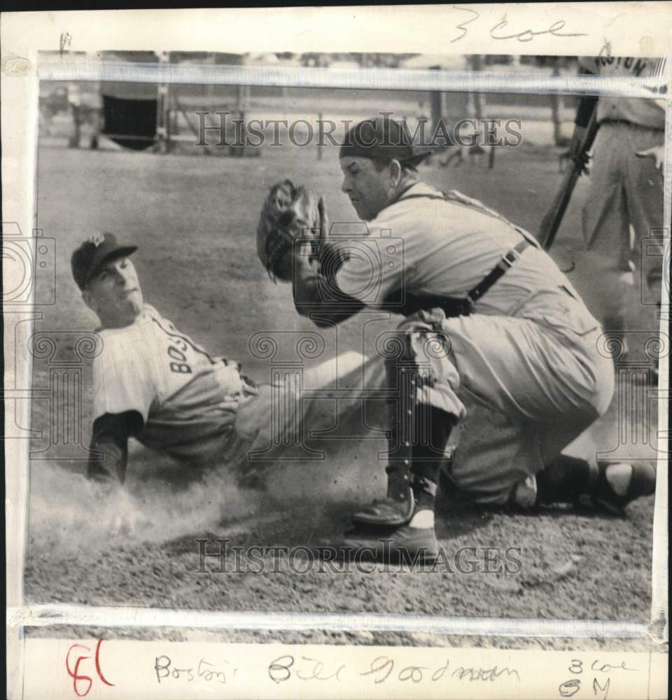 1950 Press Photo Bill Goodman Playing Baseball for Boston - pis02392 - Historic Images