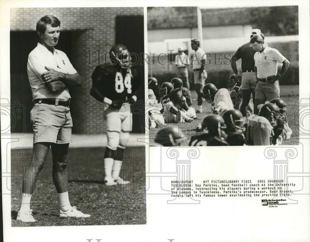 1985 Press Photo Ray Perkins, University of Alabama Football Coach at Workout - Historic Images