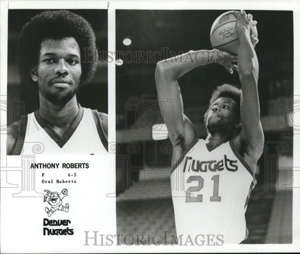 1977 Press Photo Denver Nuggets&#39; forward Anthony Roberts, basketball player - Historic Images