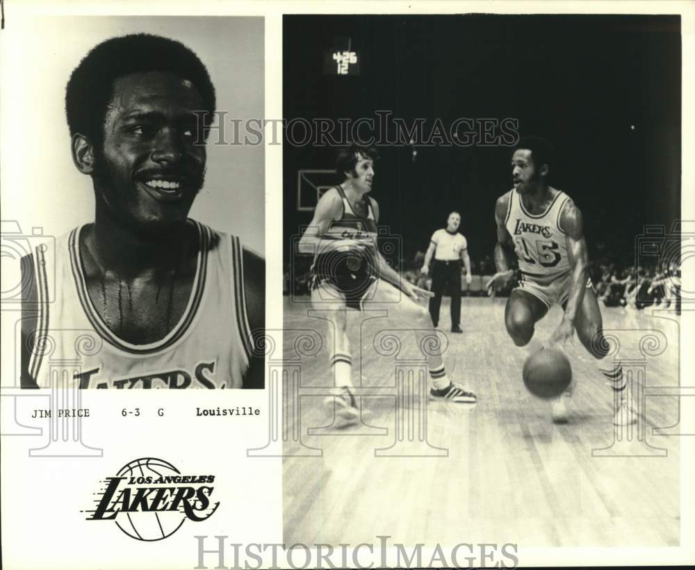 1975 Press Photo Los Angeles Lakers basketball team&#39;s guard Jim Price- Historic Images