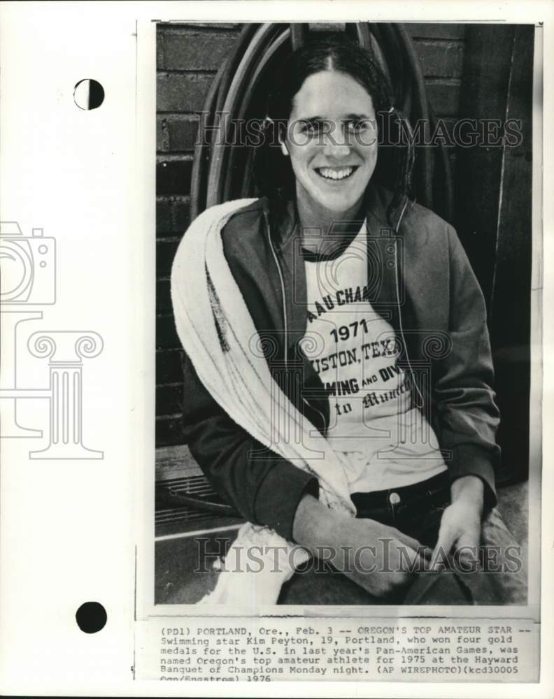1976 Press Photo Swimmer Kim Peyton, Portland, Oregon - pis02834 - Historic Images