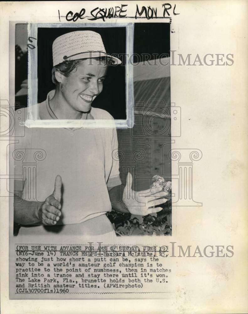 1960 Press Photo Golfer Barbara McIntire, The Lake Park, Florida - pis03012 - Historic Images