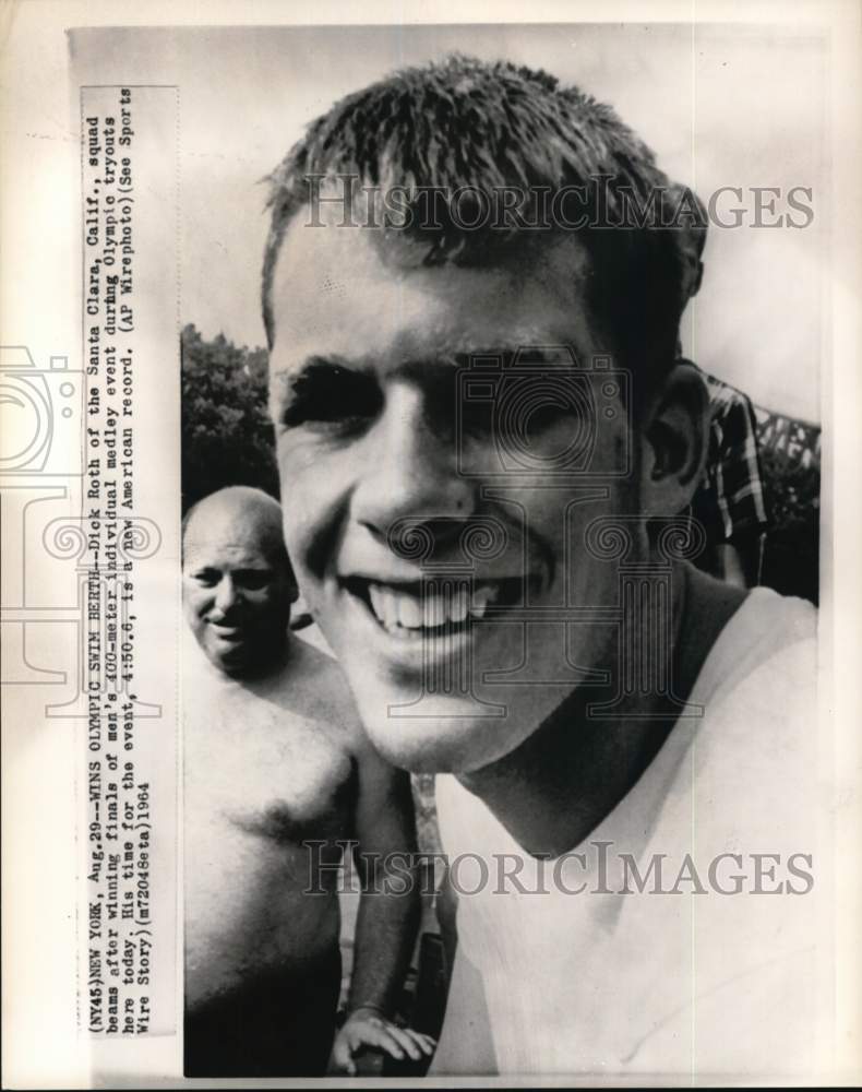 1964 Press Photo Track and field athlete Dick Roth, New York - pis03095 - Historic Images