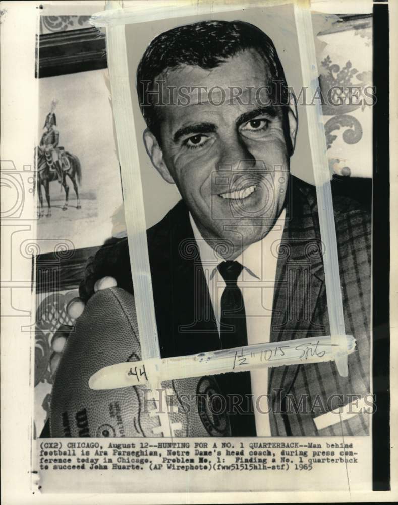 1965 Press Photo Notre Dame&#39;s Football Ara Parseghian, Chicago - pis03130 - Historic Images