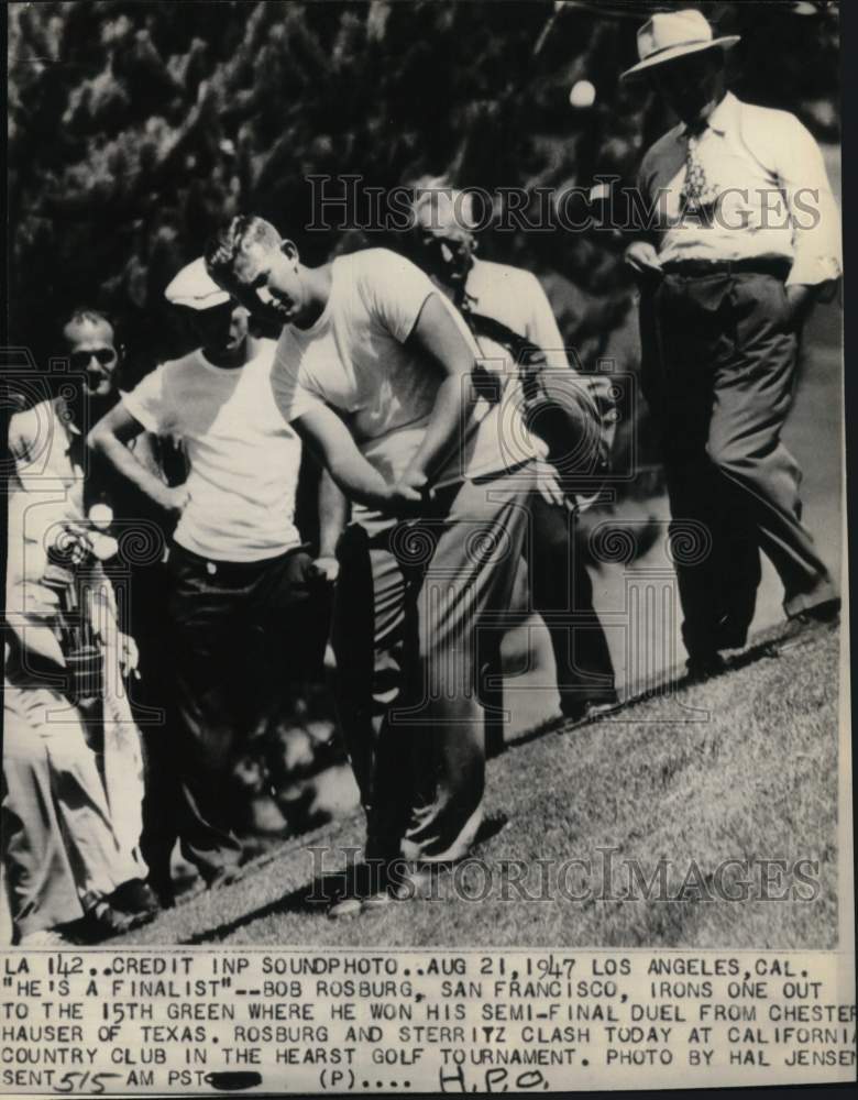 1947 Press Photo Golfer Bob Rosburg, Hearst Golf Tournament, Los Angeles, CA - Historic Images