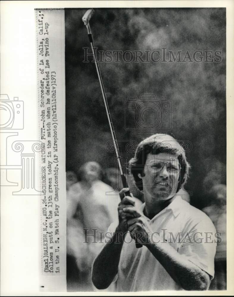 1973 Press Photo Golfer John Schroeder, US Match Play Championship, Raleigh, NC - Historic Images