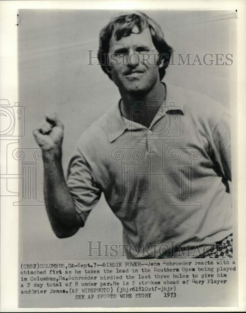 1973 Press Photo Golfer John Schroeder during Southern Open, Columbus, Georgia- Historic Images