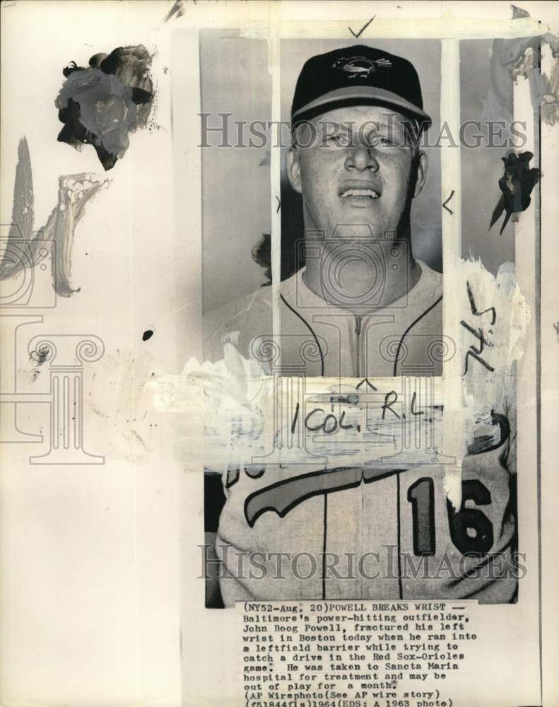 1963 Press Photo Baltimore&#39;s baseball player John Boog Powell, Maryland- Historic Images