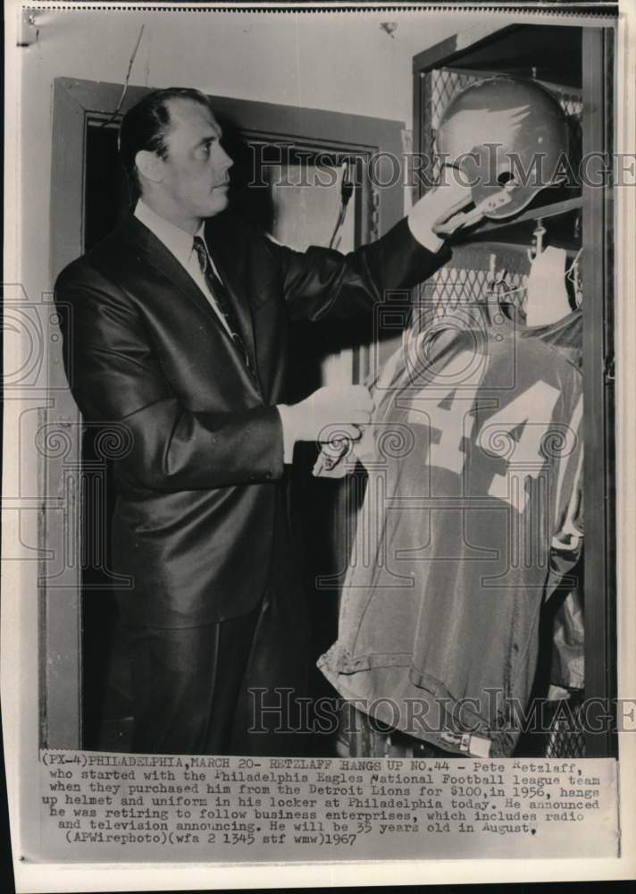 1967 Press Photo Former Philadelphia Eagles&#39; football player Pete Retzlaff, PA- Historic Images