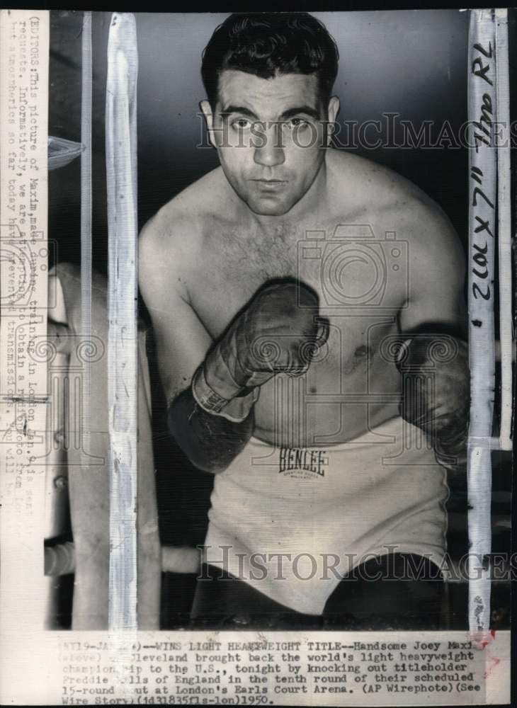 1950 Press Photo Boxer Joey Maxim at training, London - pis03649 - Historic Images