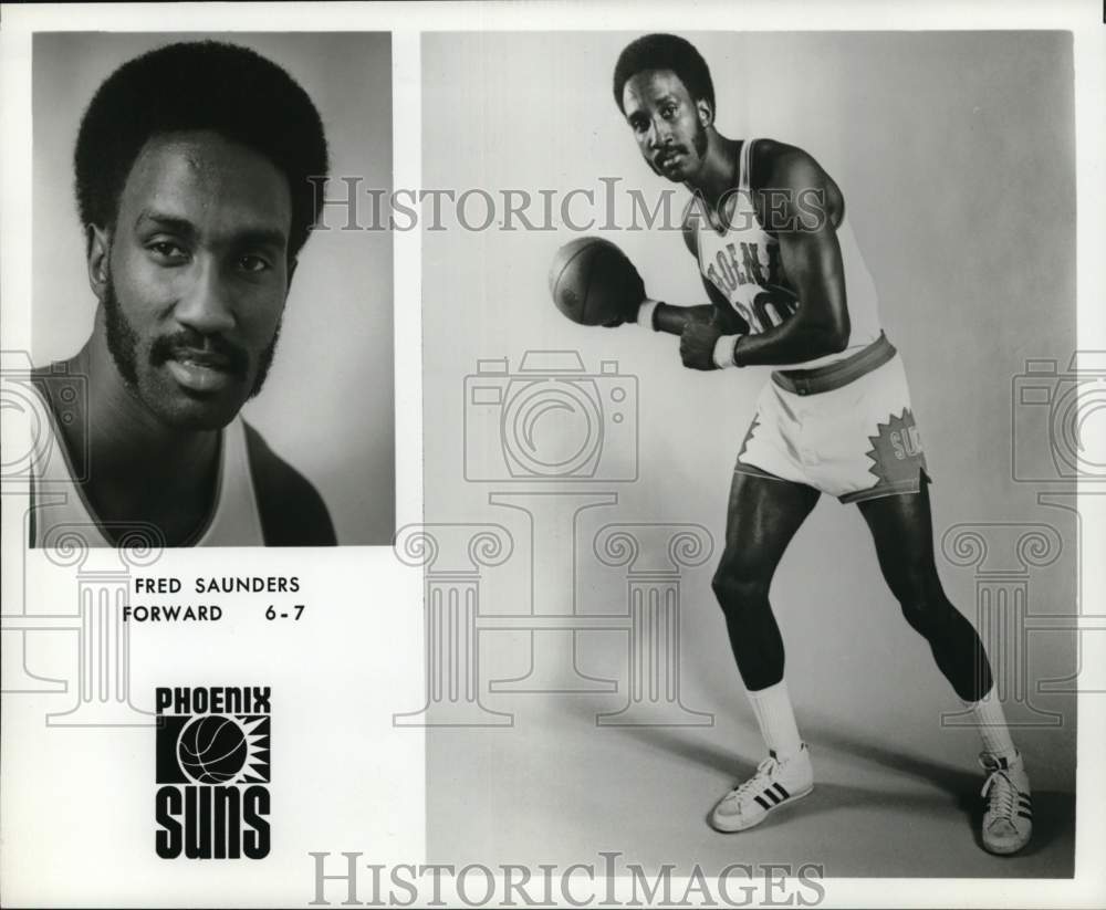 1975 Press Photo Phoenix Suns basketball team's forward Fred Saunders- Historic Images