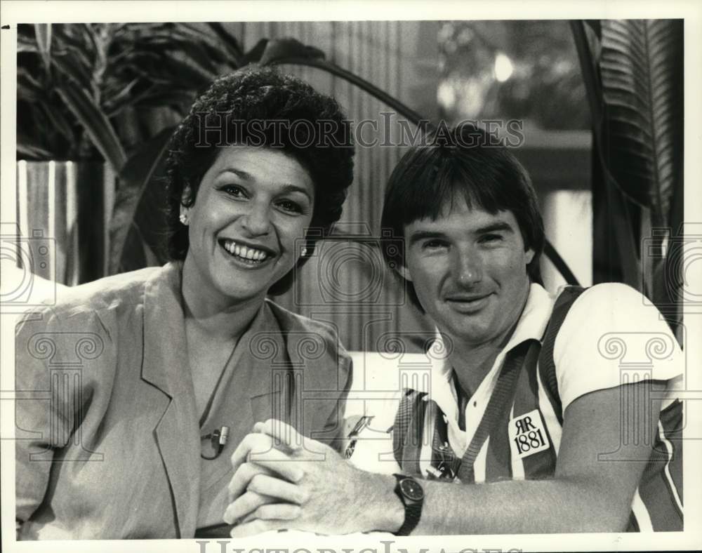 1983 Press Photo Tennis player Jimmy Connors &amp; Correspondent Rebecca Sobel - Historic Images