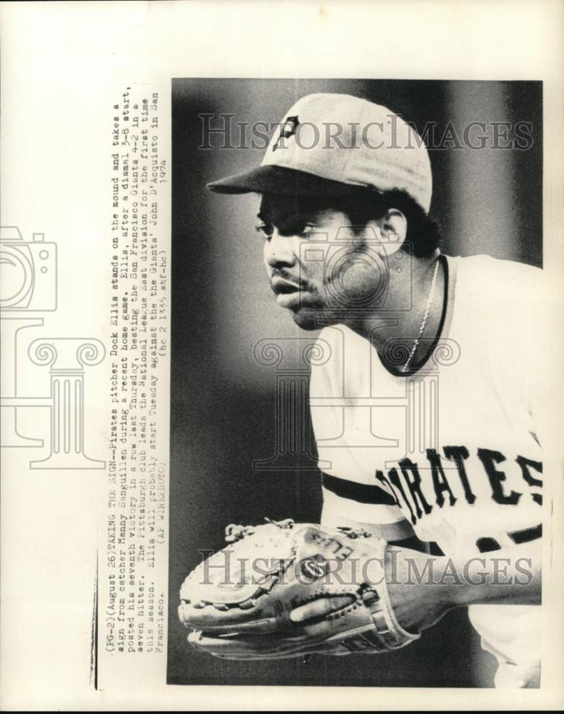 1974 Press Photo Pittsburgh Pirates' baseball pitcher Dock Ellis, Pennsylvania- Historic Images