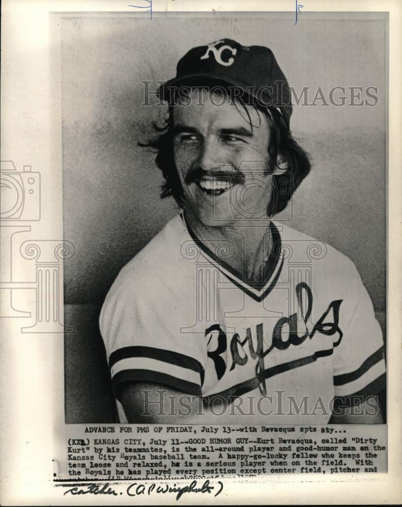 1973 Press Photo Kansas City Royals&#39; baseball player Kurt Bevacqua, Missouri - Historic Images