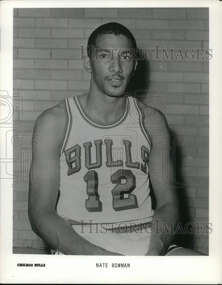 1966 Press Photo Portrait of Chicago Bulls&#39; basketball player Nate Bowman- Historic Images