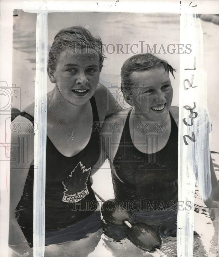 1954 Press Photo Lorraine Joyce Crapp &amp; Virginia Grant, British Empire Games - Historic Images