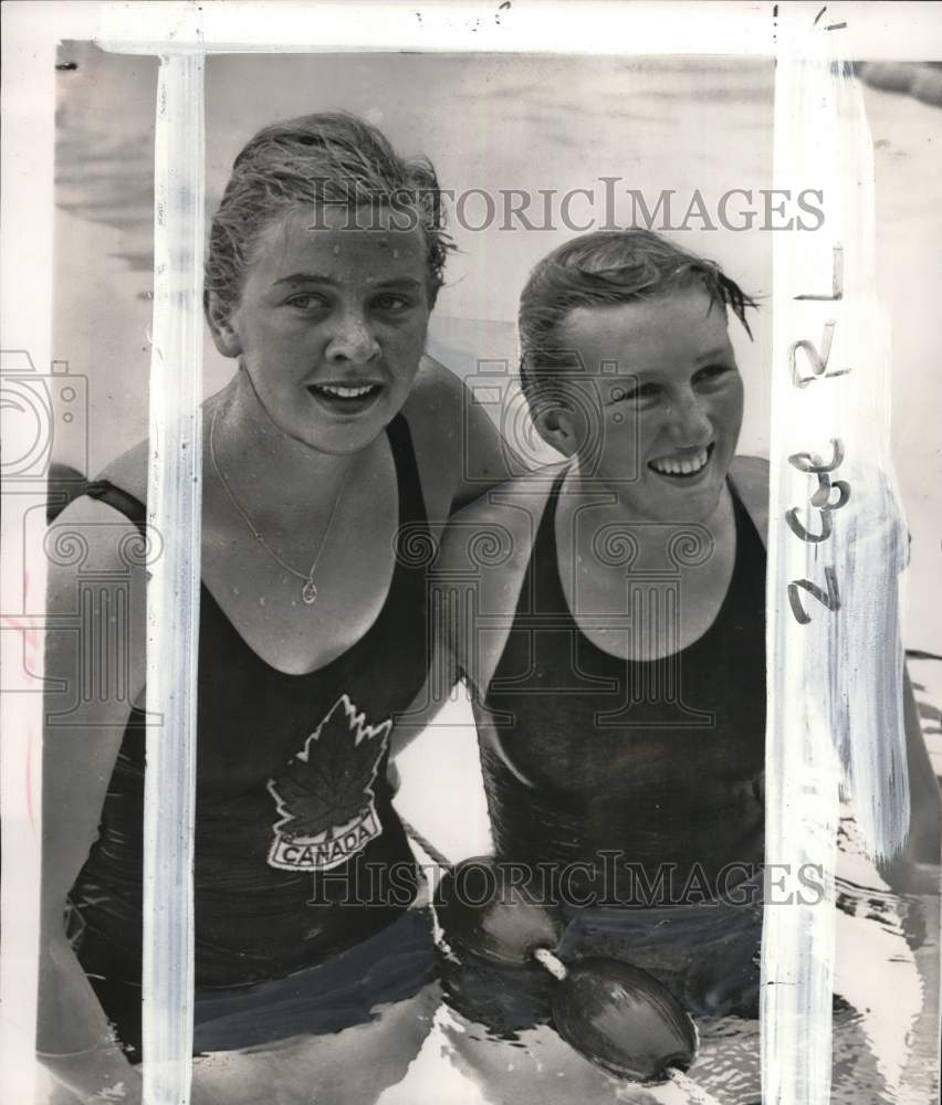 1954 Press Photo Lorraine Joyce Crapp & Virginia Grant, British Empire Games - Historic Images