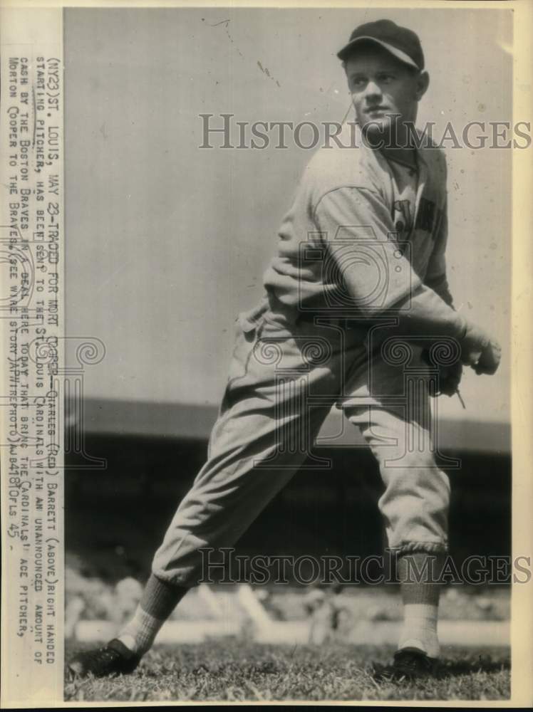 1945 Press Photo St. Louis Cardinals' baseball player Charles "Red" Barrett, MO - Historic Images