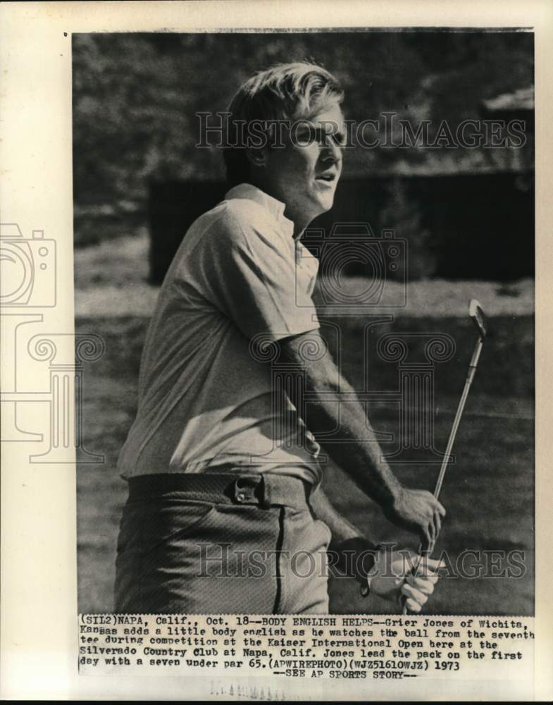 1973 Press Photo Golfer Grier Jones, Kaiser International Open, Napa, California- Historic Images