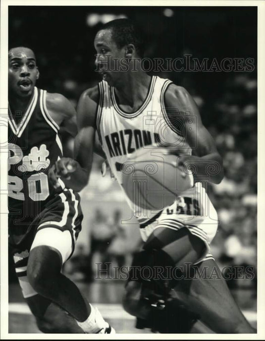 1989 Press Photo Arizona State's Sean Elliott during basketball game - pis05005 - Historic Images