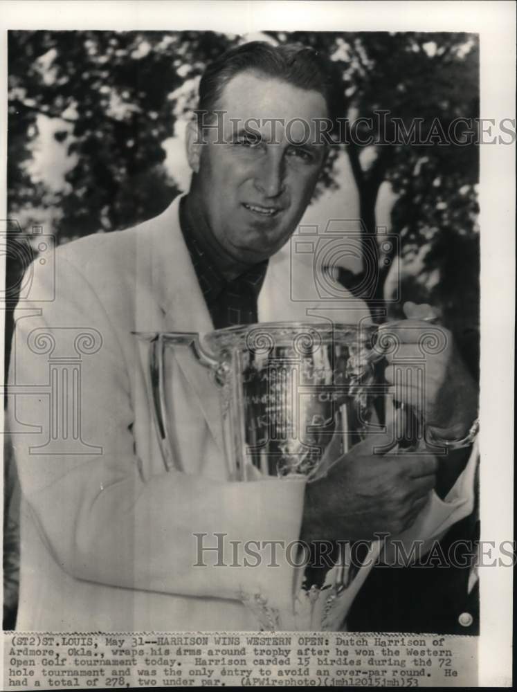 1953 Press Photo Dutch Harrison wins Western Open Golf, St. Louis - pis05101 - Historic Images