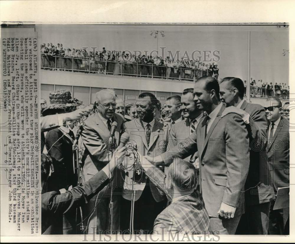 1965 Press Photo Braves Baseball Team Gala First Exhibition Game In Atlanta - Historic Images