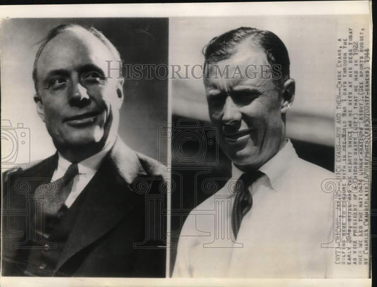 1944 Press Photo Golfer And Chicago Dairy Executive Chick Evans in 1944 And 1922- Historic Images
