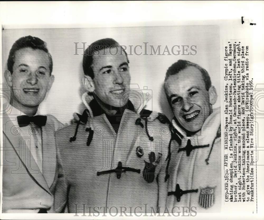 1956 Press Photo Ice skater Hayes Alan Jenkins & others, Germany - pis05397 - Historic Images