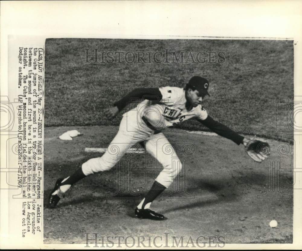 1969 Press Photo Chicago Cubs' Ferguson Jenkins during game, Los Angeles- Historic Images