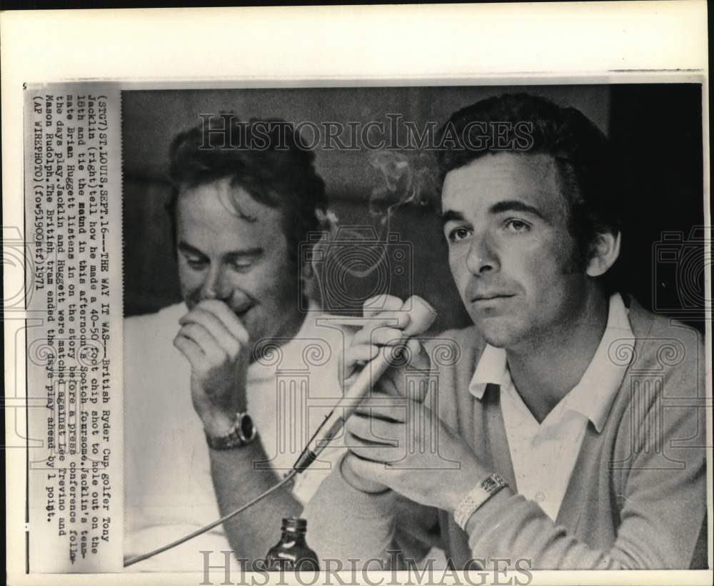 1971 Press Photo Golfers Brian Huggett &amp; Tony Jacklin, press conference- Historic Images