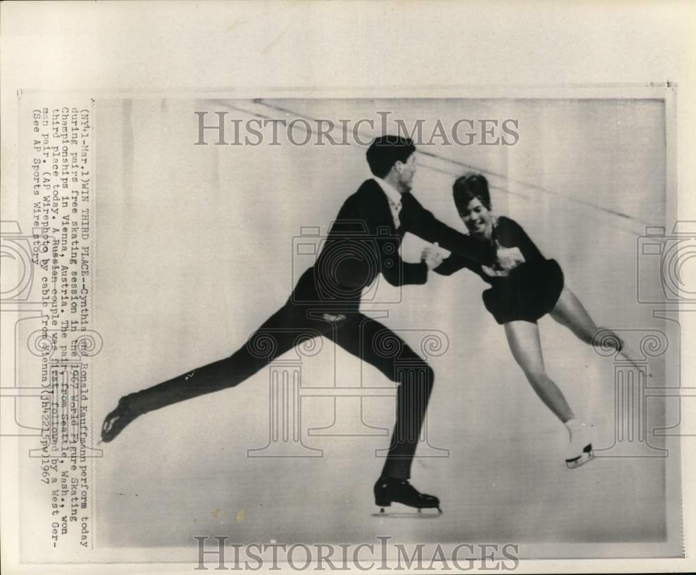 1967 Press Photo Seattle's Siblings Figure Skaters Cynthia And Ronald Kauffman - Historic Images