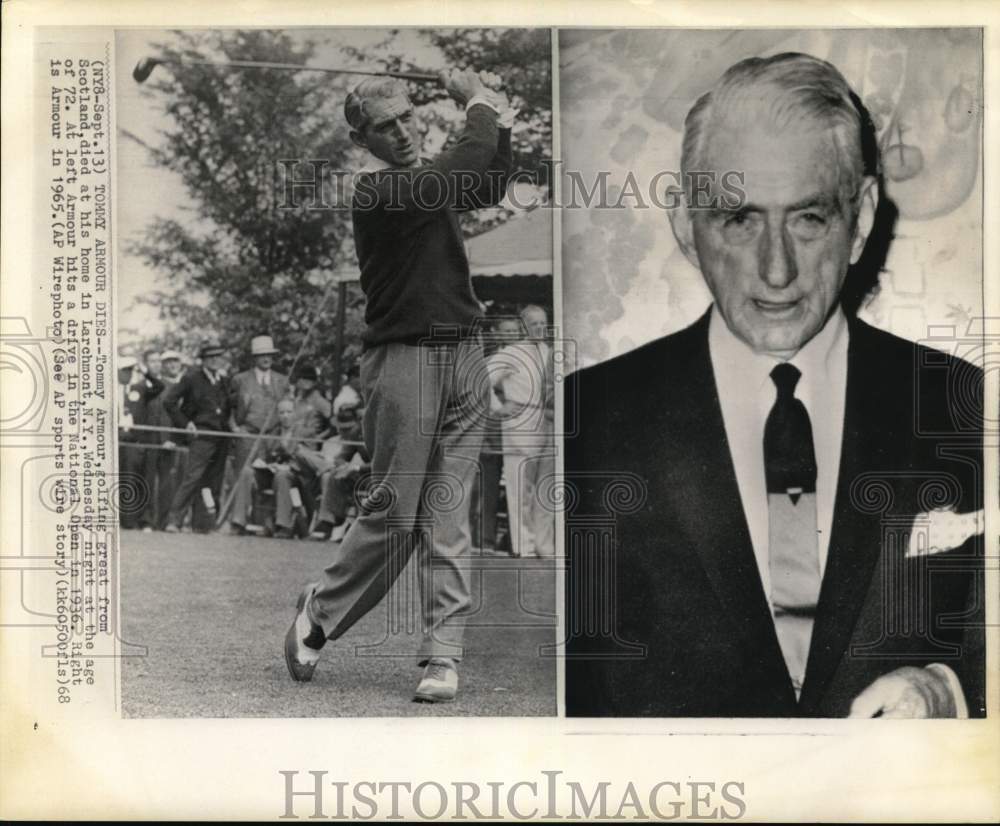 1968 Press Photo Golfer Tommy Armour - pis05609- Historic Images