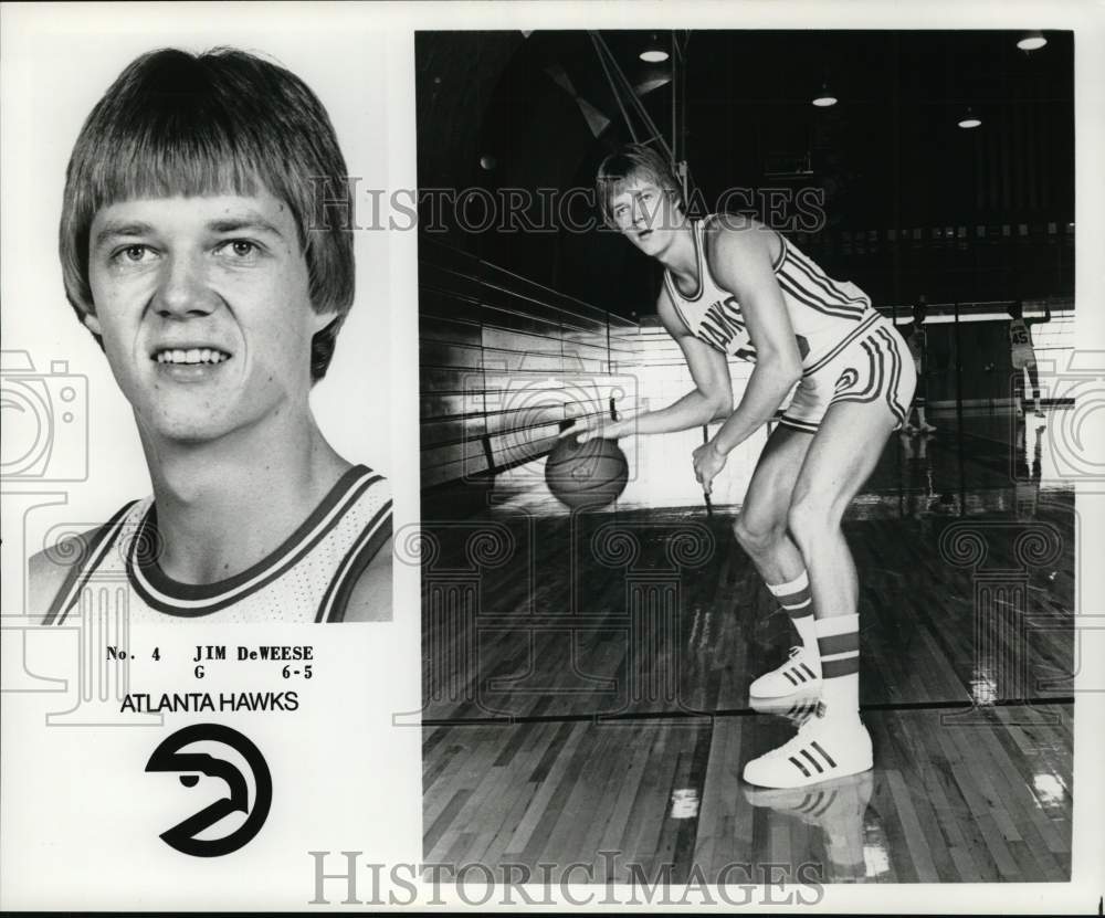 1978 Press Photo Atlanta Hawks basketball player Jim DeWeese - pis05683- Historic Images