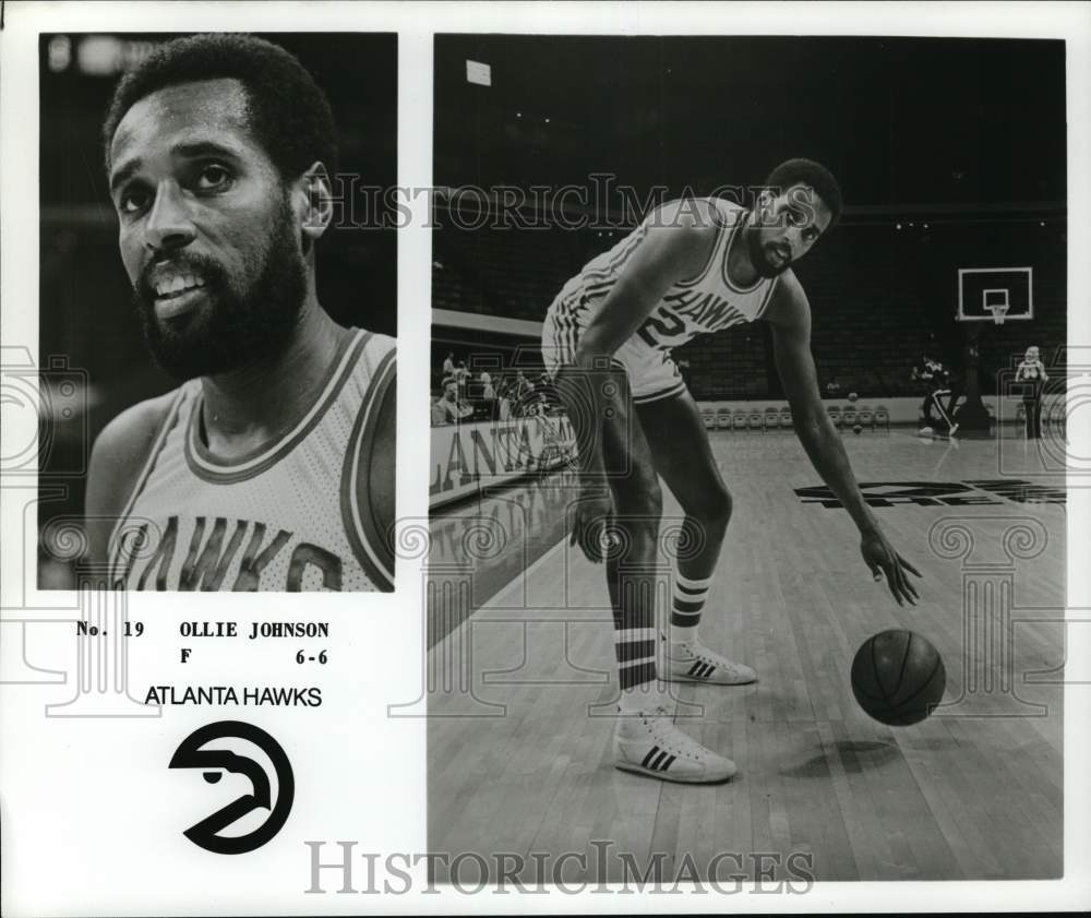 1977 Press Photo Atlanta Hawks basketball player Ollie Johnson - pis05692 - Historic Images