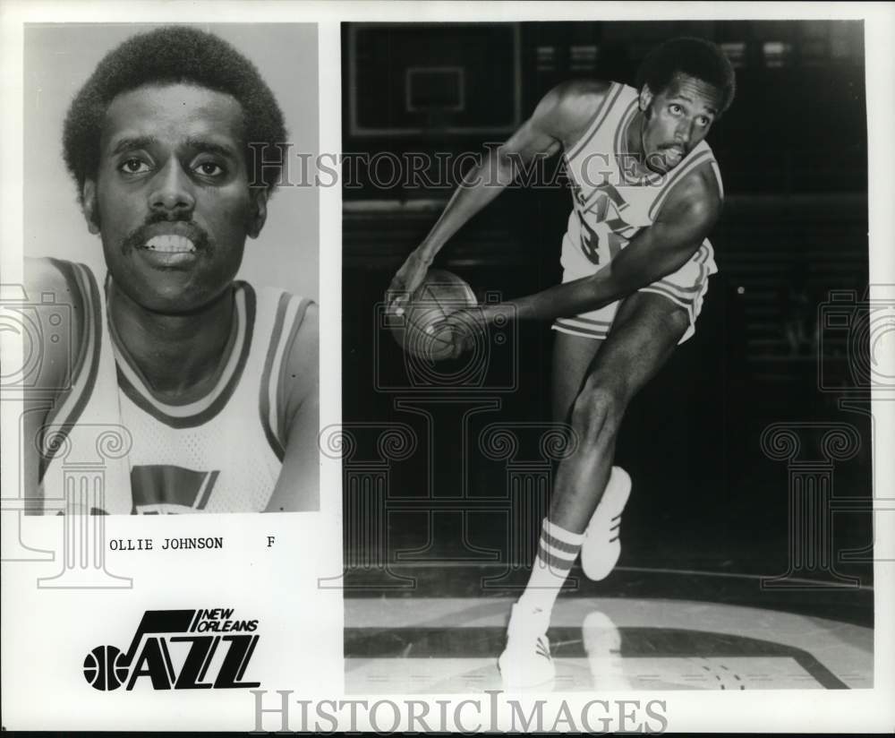 1975 Press Photo New Orleans Jazz basketball player Ollie Johnson - pis05695- Historic Images