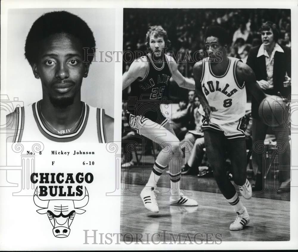 1977 Press Photo Chicago Bulls basketball player Mickey Johnson - pis05698 - Historic Images