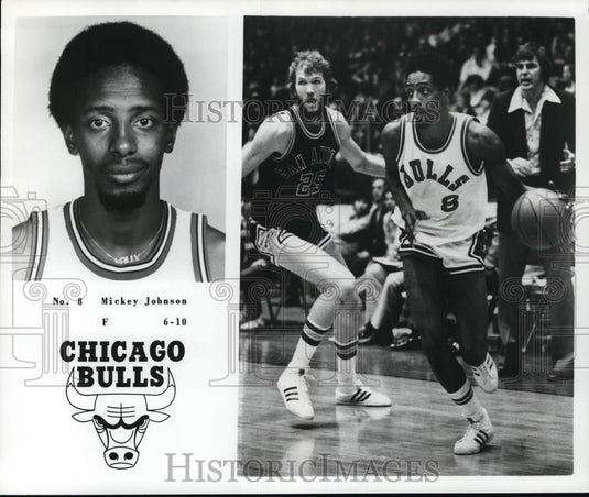 1977 Press Photo Chicago Bulls basketball player Mickey Johnson - pis05698 - Historic Images