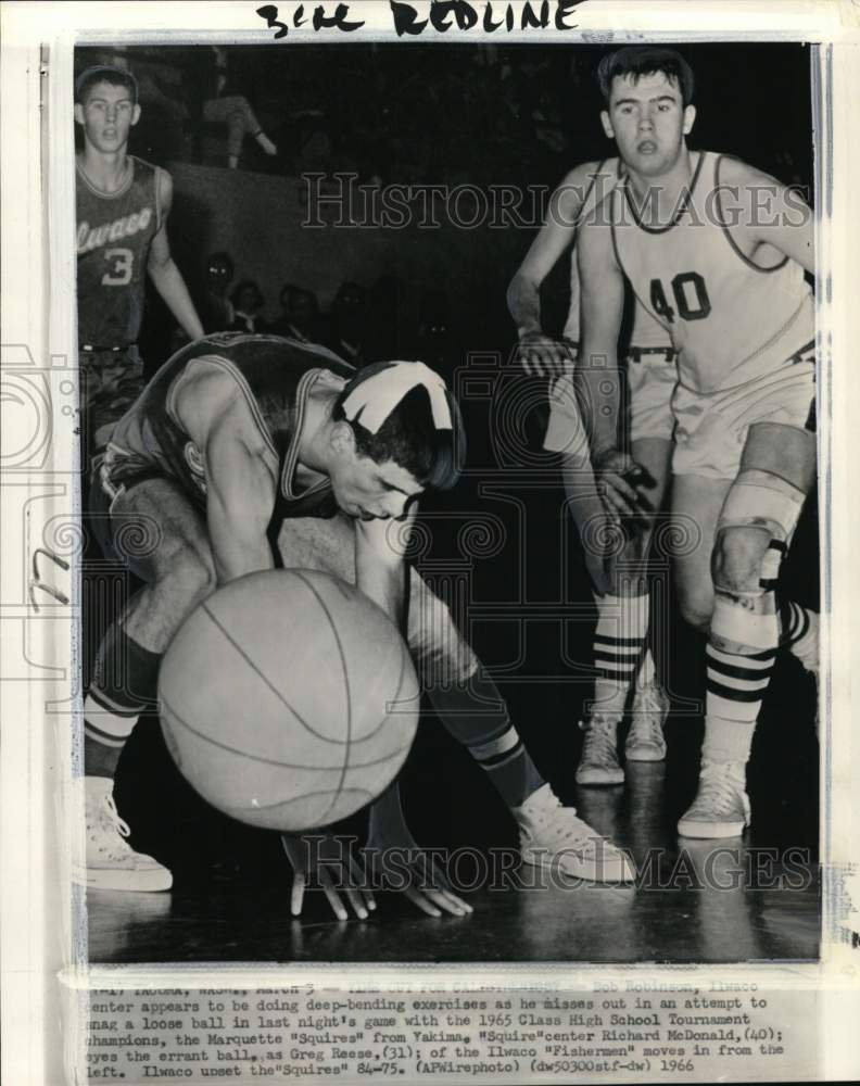 1966 Press Photo Ilwaco &amp; Marquette, State High School Basketball Tournament, WA- Historic Images