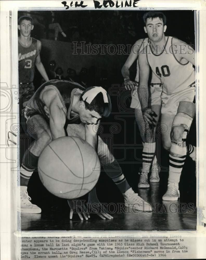 1966 Press Photo Ilwaco & Marquette, State High School Basketball Tournament, WA- Historic Images